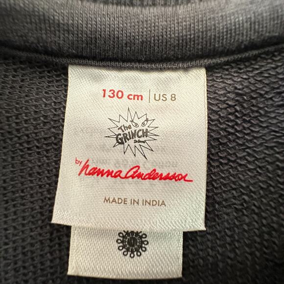 Hanna Andersson x Grinch Kid's Gray Sweatshirt EUC 8 - Picture 4 of 5